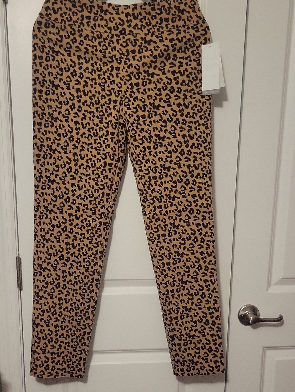 Leopard Print Slim Pants - Tan & Black